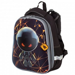 Ранец (портфель школьный) BRAUBERG PREMIUM, 2 отделения, с брелком, UFO, 38х29х16 см, 227815