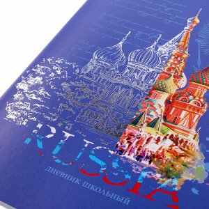 Дневник школьный 1-11 класс 48л, кожзам (гибкая), печать, фольга, BRAUBERG, Россия, 106175