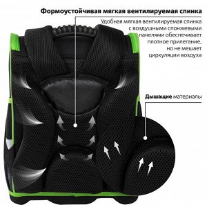 Ранец (портфель школьный) ЮНЛАНДИЯ WISE, 1 отделение, 3 кармана, устойчивое дно, Crusher, 37x29х15 см, 271399