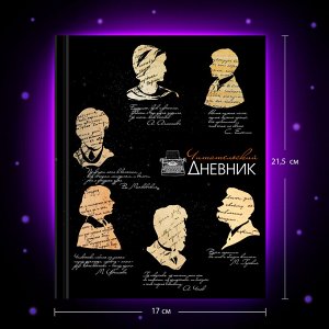 Дневник читательский 40л, А5, твердый, матовая ламинация, цветной блок, BRAUBERG, Силуэты, 115349