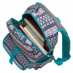 Рюкзак BRAUBERG TRACE универсальный, с клапаном, узоры, Rhombus, 34х25,5х12,5 см, 226358