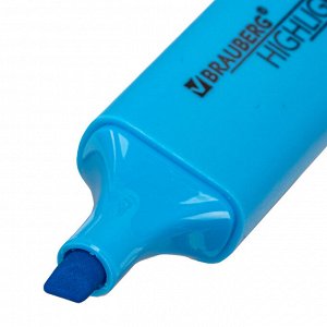 Текстовыделитель BRAUBERG "ORIGINAL NEON", ГОЛУБОЙ, линия 1-5 мм, 152214