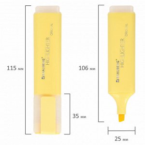 Текстовыделитель BRAUBERG "ORIGINAL PASTEL", ВАНИЛЬ, линия 1-5 мм, 151691
