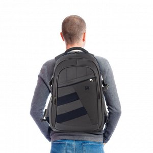 Рюкзак BRAUBERG URBAN универсальный, 2 отделения, MainStream 2, серо-синий, 45х32х19 см, 224446 (уцененный товар)