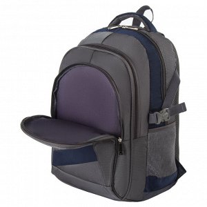 Рюкзак BRAUBERG URBAN универсальный, 2 отделения, MainStream 2, серо-синий, 45х32х19 см, 224446 (уцененный товар)