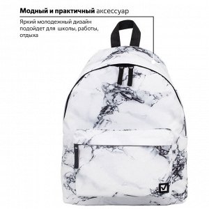Рюкзак BRAUBERG СИТИ-ФОРМАТ универсальный, White marble, бело-черный, 41х32х14 см, 229886