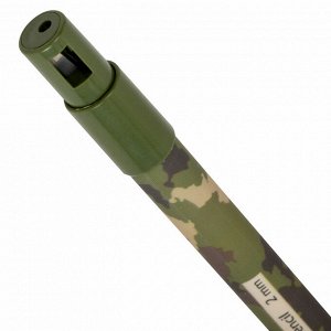 Карандаш механический цанговый 2 мм, BRAUBERG PRINT MILITARY, точилка, корпус ассорти, 1 шт, 181962