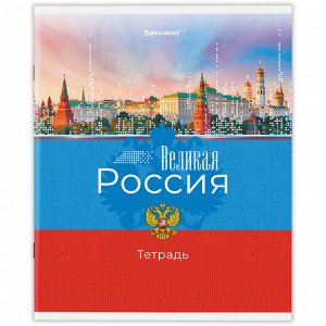 Тетрадь 48л., КЛЕТКА, А5BRAUBERG скоба, обложка картон, Россия, 1 шт, 404362