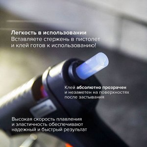 Клеевые стержни, диаметр 11мм, длина 100мм, прозрачные, КОМПЛЕКТ 6 шт., BRAUBERG, европодвес, 670293