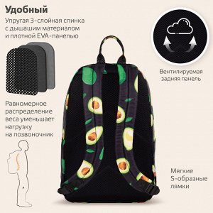 Рюкзак BRAUBERG DREAM универсальный с карманом для ноутбука, эргономичн, Avocado, 42х26х14см,270769