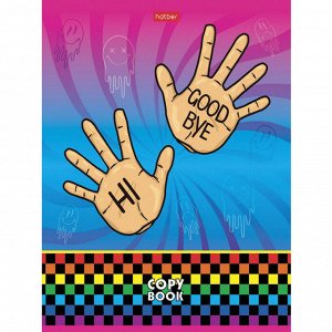 Тетрадь 48л., КЛЕТКА, А5HATBER скоба, обложка картон, CrazyColor, 1 шт,48Т5В1