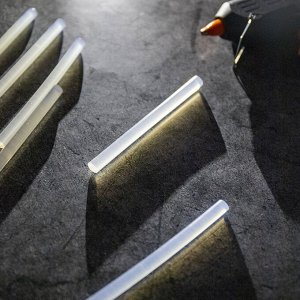 Клеевые стержни, диаметр 7мм, длина 100мм, прозрачные, КОМПЛЕКТ 6 штук, BRAUBERG, европодвес, 670291