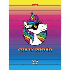 Тетрадь 48л., КЛЕТКА, А5HATBER скоба, обложка картон, CrazyColor, 1 шт,48Т5В1