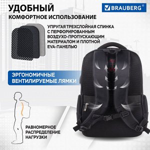 Рюкзак BRAUBERG FUNCTIONAL с отделением для ноутбука, 2 отд., USB-порт, Leader, 45х32х17 см, 270799