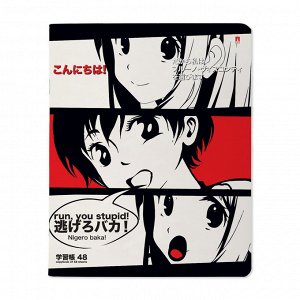 Тетрадь 48л., КЛЕТКА, А5АЛЬТ скоба, матовая ламинация, MANGA ANIME,  1 шт, 7-48-1241