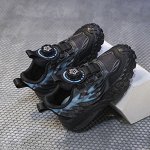 Детские кроссовки с затягивающимися шнурками, цвет черный
