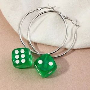 Серьги-кольца Игровые кубики