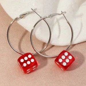Серьги-кольца Игровые кубики