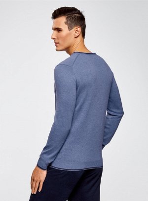 Пуловер базовый с контрастной отделкой