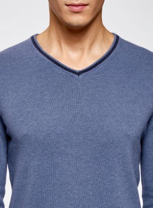 Пуловер базовый с контрастной отделкой