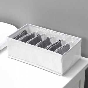 Органайзер для хранения белья LaDо́m, 6 ячеек, 28x16x10 см, белый