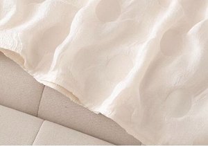 Блуза шифоновая из текстурной ткани, с круглым вырезом,  беж