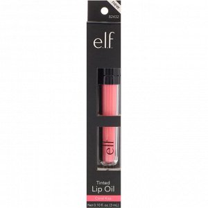 E.L.F. Cosmetics, Оттеночный блеск для губ, коралловый поцелуй, 0,10 ж. унц. (3 мл)