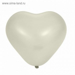 Шар латексный Сердце 25" Пастель Белое 1 шт. G