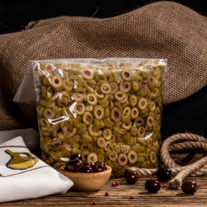 Оливки консервированные зеленые Халкидики (колечки), вакуум, 1кг