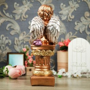 Статуэтка "Ангел на колонне" бронза цветная