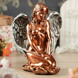 Статуэтка "Девушка-ангел", бронза, цветная