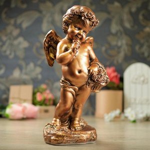 Статуэтка "Ангел девочка с корзиной" бронза, 48 см