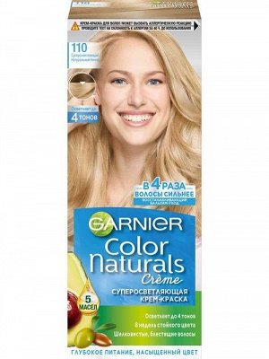 Гарньер , Garnier Стойкая питательная крем-краска для волос "Color Naturals" (Колор Нэчралс) c 3 маслами, оттенок 110 Суперосветляющий натуральный Блонд, 100 мл