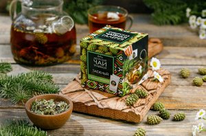 Авторский чай ТАЕЖНЫЙ с сосновой шишкой, розмарином, можевельником, душицей 50+40(сироп)г