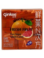 Леденцы освежающие (Фростиксы) без сахара Ginkee Fresh Fruit со вкусом грейпфрута 30шт, 50г,1/32