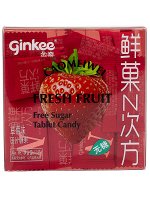 Леденцы освежающие (Фростиксы) без сахара Ginkee Fresh Fruit со вкусом клубники 30шт, 50г,1/32