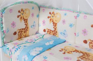Набор в кроватку 7 предметов Весёлый жирафик