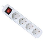 Электроудлинитель Defender S418 white (4 розетки; 1,8 м) с заземл., выключатель 99237