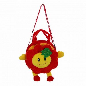 Мягкая сумочка "Цветочек" с листочком, красный цвет