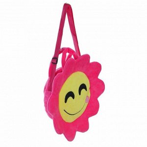 Мягкая сумочка "Смайлик с языком" розовая окантовка