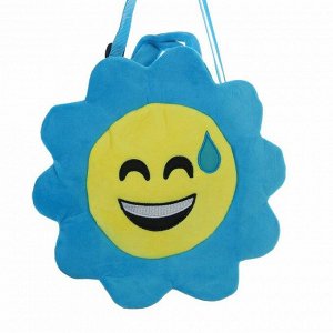Мягкая сумочка "Улыбчивый смайлик" синяя окантовка