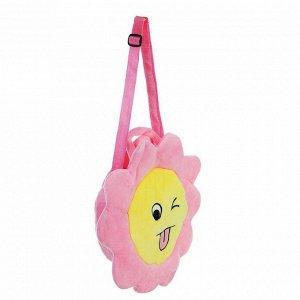 Мягкая сумочка "Смайлик шалун" розовая окантовка