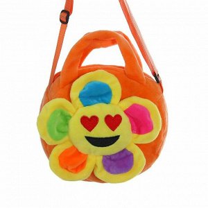 Мягкая сумочка "Цветочек" сердечки, оранжевая основа