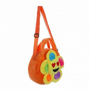Мягкая сумочка "Цветочек" сердечки, оранжевая основа