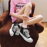 Женские высокие кеды, цвет черный