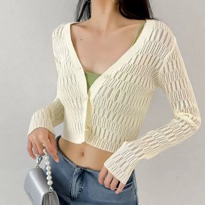 Кардиган женский, короткий, тонкий
