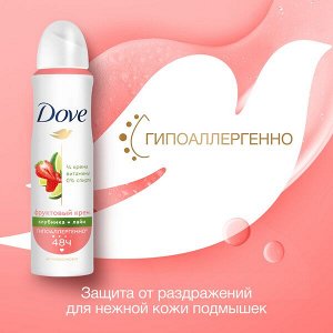 NEW ! Dove гипоаллергенный антиперспирант-аэрозоль КЛУБНИКА-ЛАЙМ с защитой от пота и запаха на 48 ч 150 мл