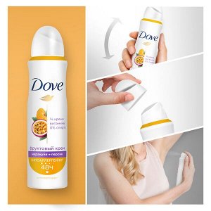 NEW ! Dove гипоаллергенный антиперспирант-аэрозоль МАРАКУЙЯ-ПЕРСИК с защитой от пота и запаха на 48 ч 150 мл