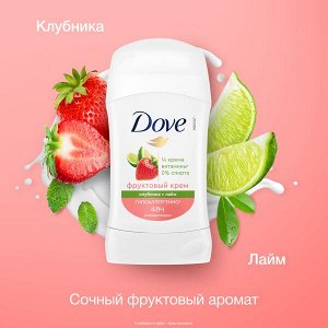 NEW !!! Dove гипоаллергенный антиперспирант-карандаш КЛУБНИКА-ЛАЙМ с защитой от пота и запаха на 48 ч 40 мл