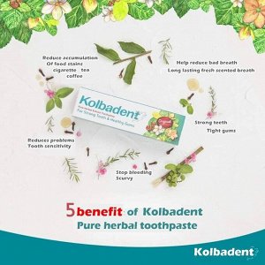 Тайская органическая паста для зубов и десен Kolbadent Herbal Toothpaste 100g